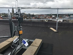 Rooftop photograph of 4G radio installation.