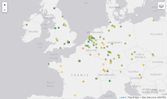 European map showing latency of various test locations to Faelix's anycast DNS service.